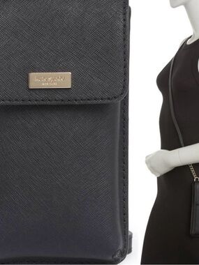 kate spade black/gold Laurel Way North Flap Phone crossbody pre-owned